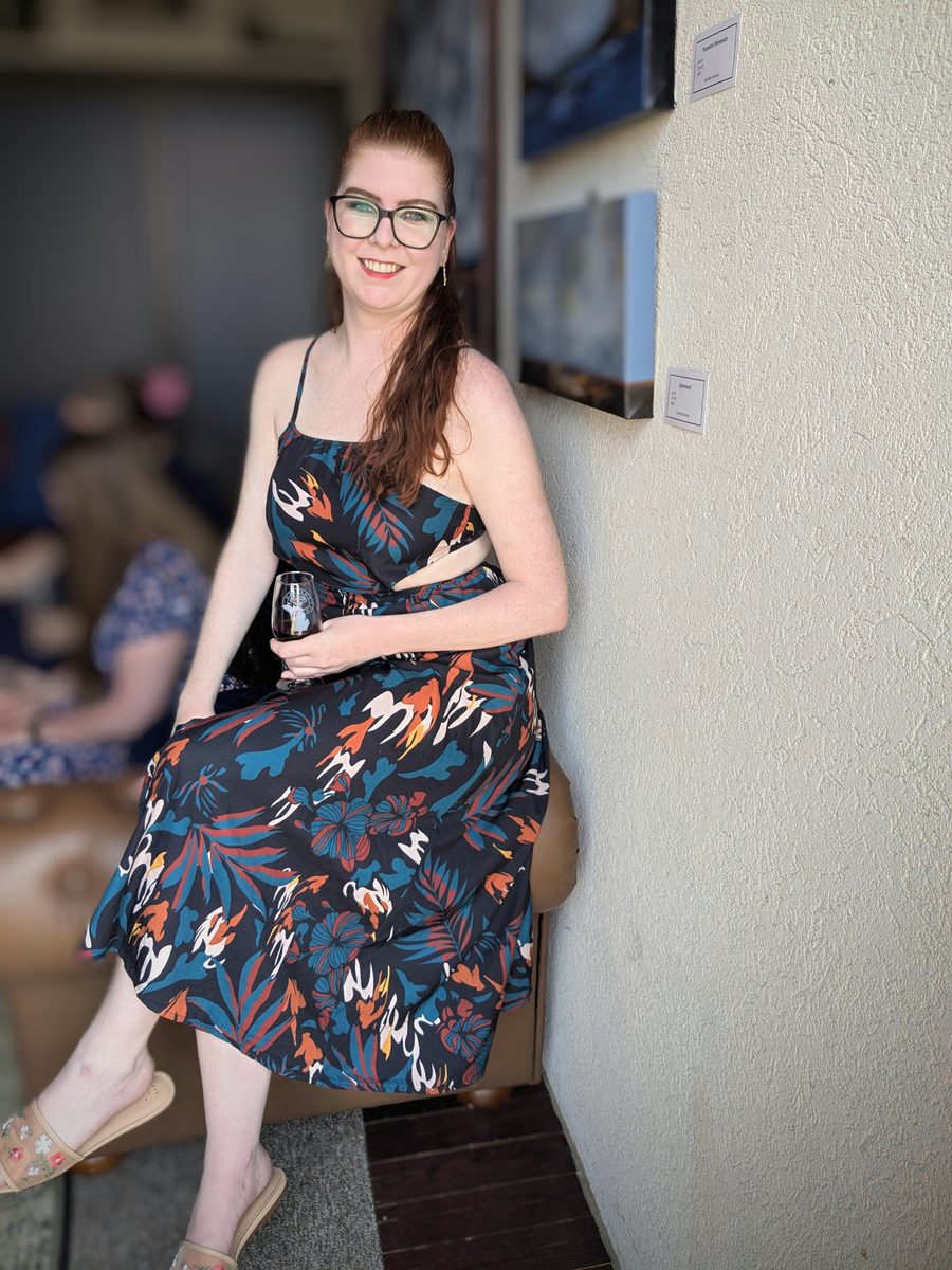 Trisha Shanahan at a gallery opening